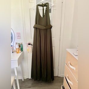 Vera Wang White Collection Olive Green Bridesmaid Dress